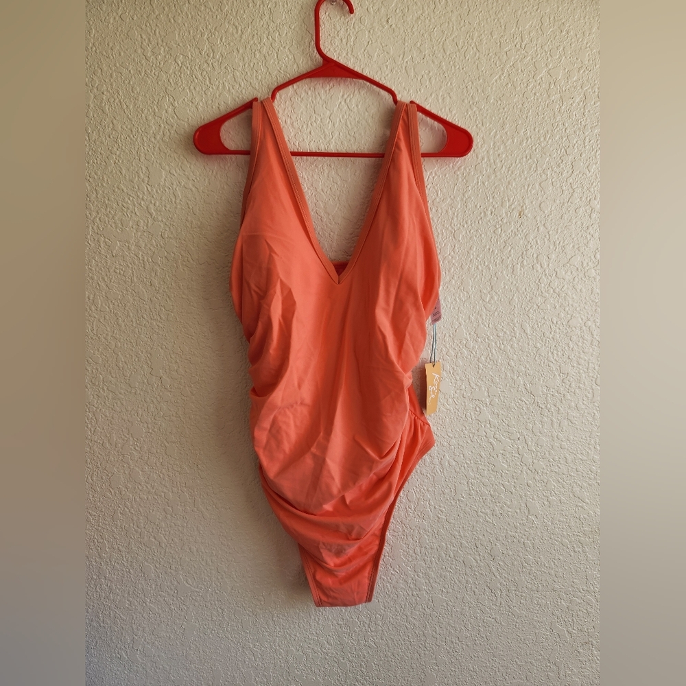 Kona Sol Size 16W, 18W, 20W, 22W or 24W Pink One Piece Swimsuit Adjustable